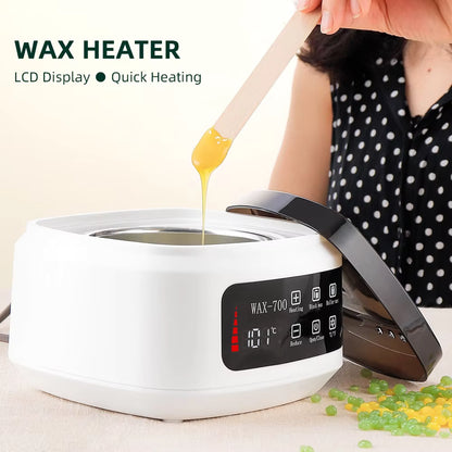 500ML Electric Wax Warmer – Fast-Melting Hair Removal & Skincare Wax Heater with LCD Display