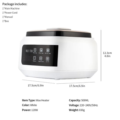 500ML Electric Wax Warmer – Fast-Melting Hair Removal & Skincare Wax Heater with LCD Display